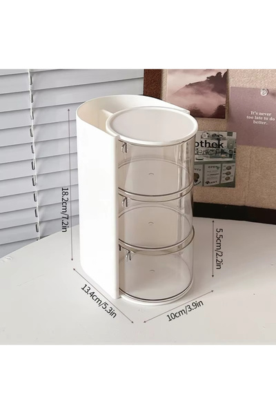 Choice منظم مستحضرات تجميل أبيض من 3 طبقات، قطعة واحدة، منظم وسادة مكياج الحم...