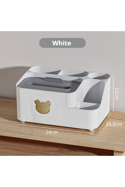 Choice L White Multi functional desktop storage box, Equipped with a tissue box, Can also be used as a home