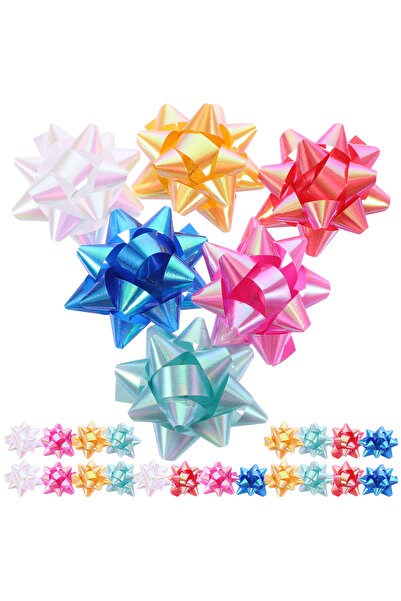 Choice كما هو موضح، 70 قطعة من شريط دانتيل على شكل نجمة من مادة PVC مقاس 2 بوصة، معبأة في صندوق، لتزيين علب هدايا عيد الميلاد (ألوان متنوعة).