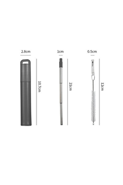 Choice مستلزمات حفلات رمادية، شفاطات قابلة للطي، مصنوعة من الفولاذ المقاوم للصدأ، عملية، للشرب من الحليب، قابلة للتمديد والطي