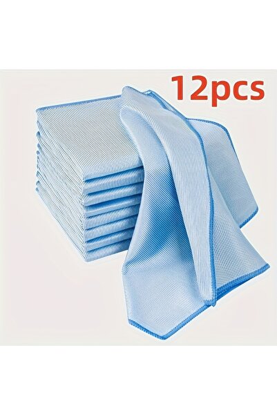 Choice عبوة من 12 قطعة قماش تنظيف زجاج من الألياف الدقيقة كبيرة الحجم باللون ...