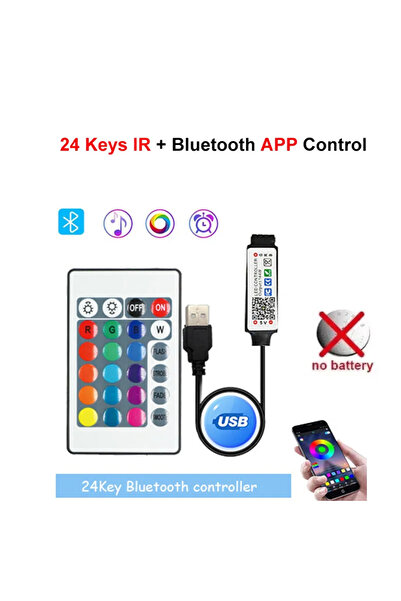 Choice 24 مفتاحًا، تطبيق بلوتوث، منفذ USB، بلوتوث، واي فاي، شريط إضاءة LED RG...