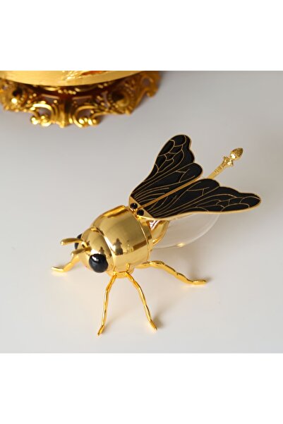 Choice وعاء سكر فاخر مزخرف بغطاء برطمان عسل أسود أنيق مزين بنقوش ذهبية، قطعة واحدة من Goldenblack