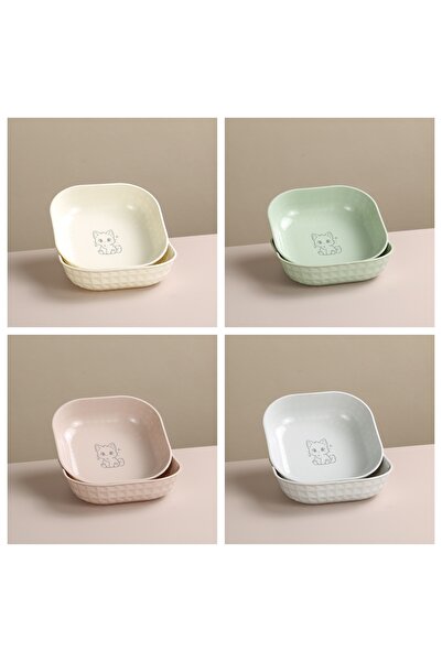 Choice 4 قطع من أوعية طعام وماء القطط البلاستيكية المقاومة للتسرب، ضحلة وواسع...