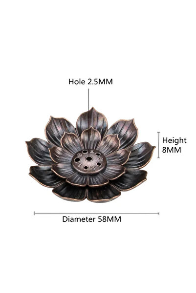 Choice حامل أعواد بخور برونزي على شكل حرف S، مبخرة بخور من سبيكة لوتس لاين، قاعدة ملفوفة من خشب الصندل وخلاصة المريمية واليوجا، برونزي