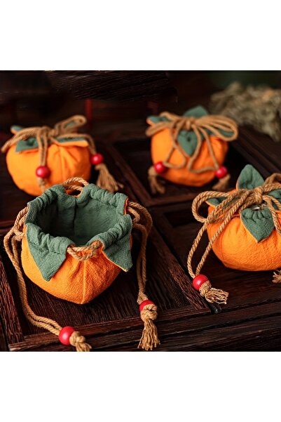 Choice 4 أكياس صفراء صغيرة يمكن تعليقها على مرآة الرؤية الخلفية أو في المنزل، حقيبة لجلب الحظ والبركة، E