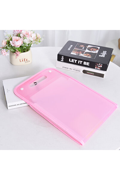 Choice Transparent Pink G Accordion File Folder - Large Capacity Document Org...