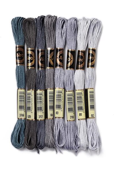 Choice AECH08-04974 8 Skeins 70 Yards Grey Friendship Bracelets String Embroidery Thread Floss 6 Strands Gr