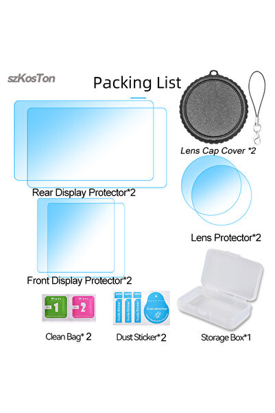 Choice طقم واقي شاشة مكون من قطعتين لكاميرا DJI OSMO Action 6، مع غطاء عدسة، صلابة 9H