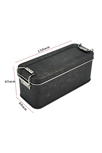 Choice Black High Quality Metal Rectangular Iron Box with Lid Storage Box Cak...