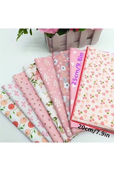 Choice 60 غرام، 25 سم × 20 سم، 8 قطع (25 سم × 20 سم) من قماش قطني زهري اللون؛ قماش مُقطّع مسبقًا؛ لوازم خياطة