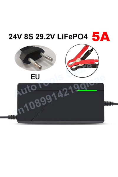 Choice EU Plug 24V 8S 29.2V 5A 24V 5A 10A LiFePO4 charger For 24V 8S 29.2V Lithium iron phosphate Battery P