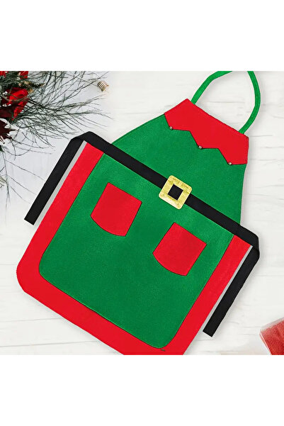 Choice مريلة عيد الميلاد من قطعة واحدة باللونين الأحمر والأخضر، قابلة للتعديل...