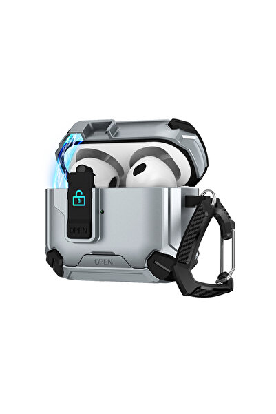 Choice غطاء سماعات أذن رمادي اللون مزود بقفل أمان مغناطيسي، متوافق مع سماعات ...