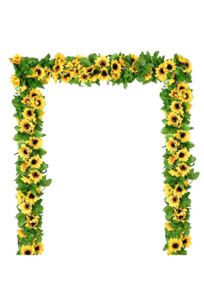 Choice إكليل زهور عباد الشمس الاصطناعية الأصفر (قطعة واحدة) لتزيين حفلات الزف...