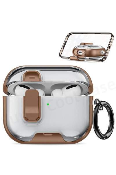 Choice جراب حماية لسماعات AirPods Pro 3 (لون قهوة) إصدار 2025، مزود بحامل لله...