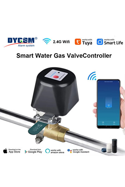 Choice صمام مياه غاز ذكي يعمل بتقنية الواي فاي من شركة تويا الأمريكية، يُفتح يدويًا، يُتحكم به بواسطة ذراع تحكم، ويُغلق الغاز تلقائيًا في المنزل