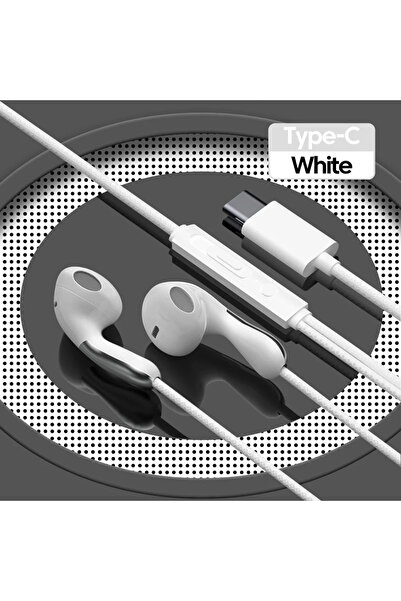 Choice سماعة أذن سلكية من النوع C باللون الأبيض، متوافقة مع سماعات الرأس S24 ...