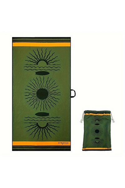 Choice منشفة شاطئ فاخرة من الألياف الدقيقة بنمط الوافل، لون أخضر عسكري، مقاس ...