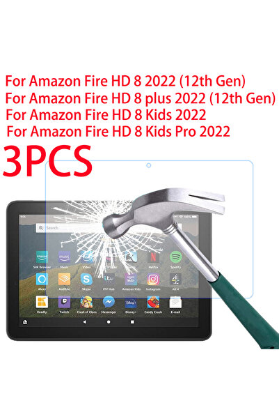 Choice 3 قطع واقي شاشة زجاجي مقوى لجهاز Fire HD 8 2022، 3 قطع لجهاز Fire HD 8...