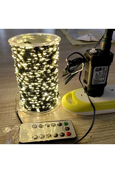 Choice سلسلة أضواء زينة خارجية بطول 50 مترًا، مزودة بـ 500 مصباح LED، لون أبي...