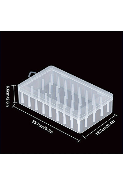 Choice WHITE 42 roll sewing thread storage box, transparent PP plastic embroidery sewing set storage box, p