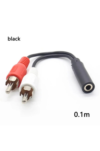 Choice قطعة واحدة من موصل مقبس الصوت الإضافي الأسود لسلك سماعات الرأس، مقبس RCA أنثى 3.5 مم، كابل ستيريو Y P