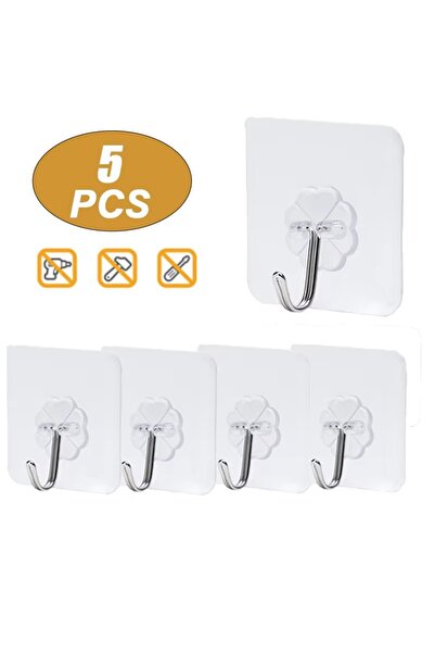 Choice 5 قطع خطافات 20/10/5 قطع خطافات حائط شفافة ذاتية اللصق خطافات حائط للباب للمفتاح B