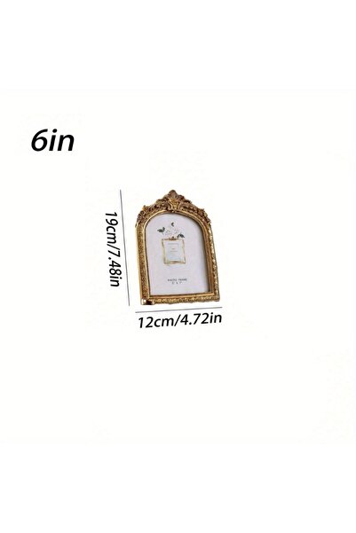 Choice إطار صور - إطار صور عتيق أوروبي ذهبي مزخرف بقوس من الدانتيل، مناسب لتزيين حفلات الزفاف وتقديمه كهدية.