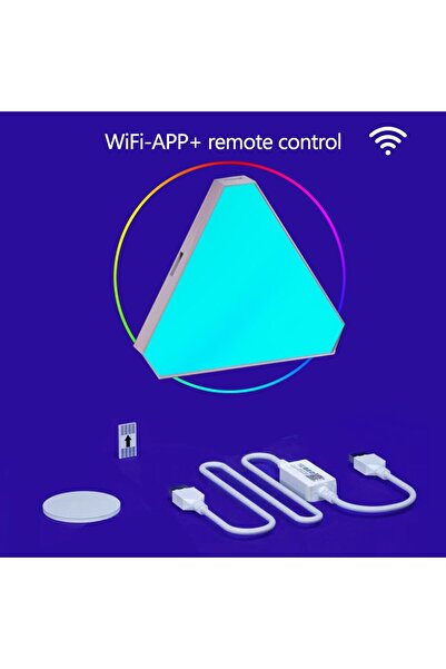 Choice 10PCS WiFi No Plug LED Smart WiFi Triangle Wall Light RGB Indoor Atmosphere Night Light APP Music Sy