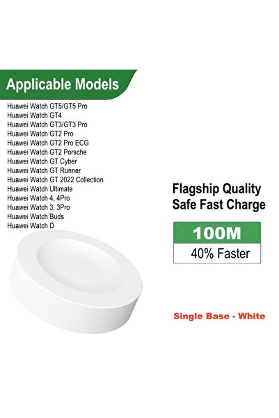 Choice شاحن أبيض بقاعدة واحدة لساعات GT5 Pro، وGT4، وGT3 Pro، وGT2 Pro، وGT2 ...