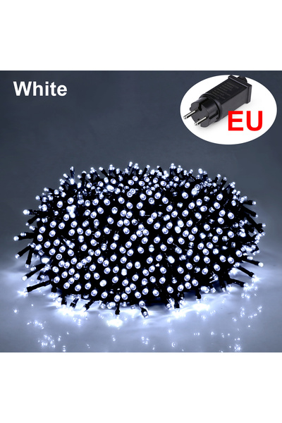 Choice 50 متر، 500 مصباح LED أبيض - قابس أوروبي، سلسلة أضواء زينة LED بطول 10...