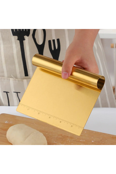 Choice gold 1PC Metal Scraper Cake Stainless Steel Dough Cutter Manual Pastry Spatulas Pizza Scraper Baking