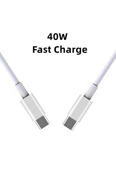 Choice كابل شحن سريع USB-C بقوة 40 واط، أبيض، متوفر بأطوال 1 متر، 0.25 متر، 1...