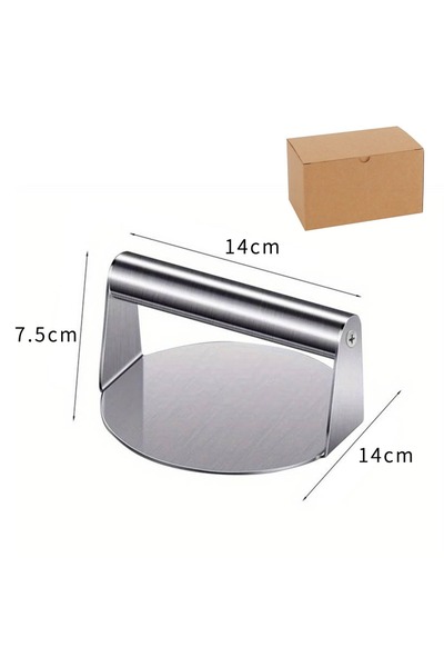 Choice1 مكبس برجر دائري من الفولاذ المقاوم للصدأ، قطره 14 سم، لتحضير شرائح ال...