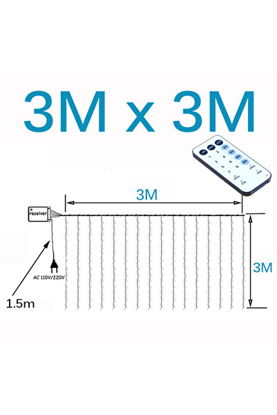 Choice قابس أوروبي 220 فولت، إضاءة بيضاء دافئة، 3م × 3م، 6م × 3م، أضواء زينة ...