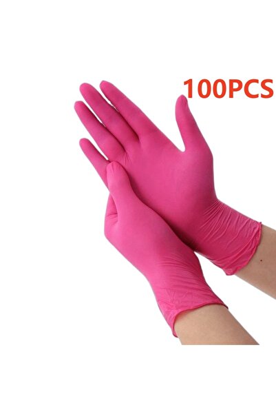 Choice قفازات تنظيف منزلية للاستخدام مرة واحدة، خالية من اللاتكس، لون أحمر ور...