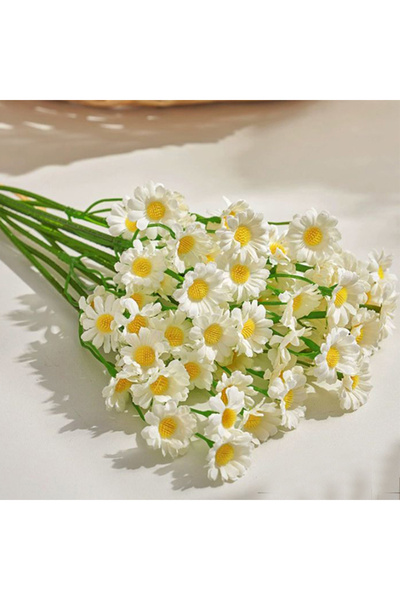 Choice ١٠ قطع من زهور الأقحوان البيضاء الاصطناعية الحريرية بطول ٢٦ سم، ٥/١٠/٢...