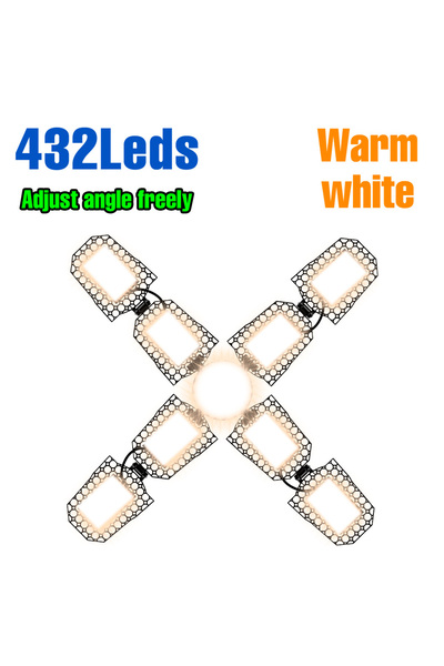 Choice مصباح LED قابل للطي بقوة 200 واط، أبيض دافئ، E27-E26، مناسب للجراجات، ...