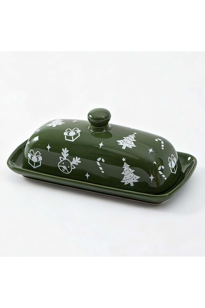 Choice Green 1PC Christmas Ceramic Butter Dish Multi-Functional Creative Stor...