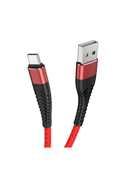 Choice كابل USB من النوع C أحمر بطول 3 أمتار، كابل شحن سريع ونقل بيانات لهوات...