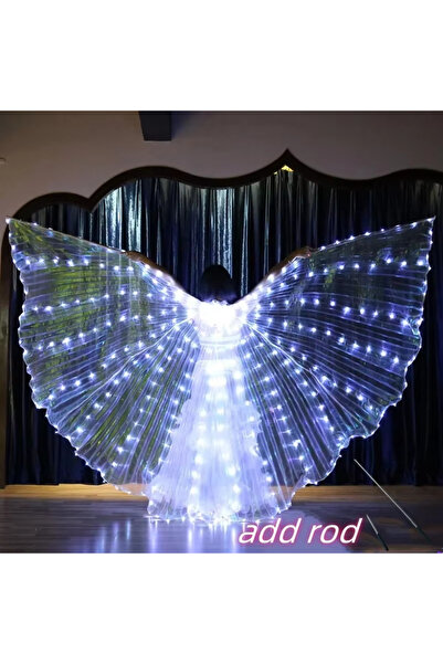 Choice أجنحة إيزيس بيضاء للبالغين مع مصابيح LED، أجنحة متوهجة، فستان رقص شرقي...