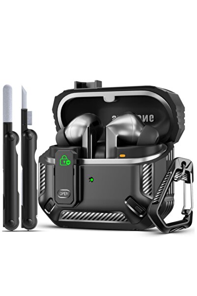 Choice جراب أسود من ألياف الكربون لسماعات Buds 3 FE (2025) / Buds3 Pro (2024)...