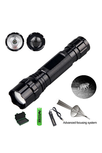 choice2 ZOOM black Package B IR Flashlight 300-500m Zoomable Focus 850nm LED ...