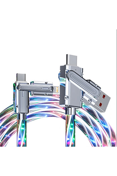 Choice كابل شحن سريع LED أبيض جديد بطول متر واحد بتصميم سماء مرصعة بالنجوم بق...