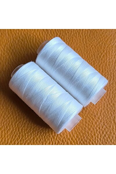 Choice خيط خياطة بوليستر أبيض نقي، قطعتان/عبوة، 500 متر/لفة، 40S2 - مثالي للخ...