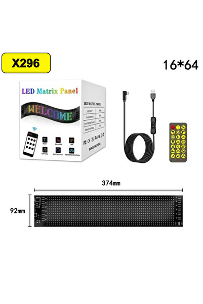 Choice لوحة إعلانية LED متحركة، 16 × 64 مصباح LED، 9 × 37 سم، تحكم عبر تطبيق،...