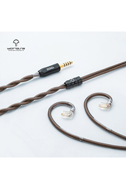 Yongse كابل سماعة أذن QDC Mech-X مطلي بالفضة، أحادي البلورة من النحاس، مع طبقة حماية من الجرافين، بقطر 4.4 مم