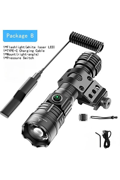 Choice مصباح يدوي LED قوي قابل لإعادة الشحن عبر منفذ USB مع بطارية 2600 مللي أمبير، حزمة ZOOM B، يدوم طويلاً.