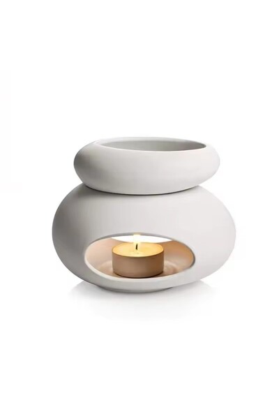 Choice حامل شموع أبيض 3 في 1، مصباح للزيوت العطرية، سعة كبيرة، حامل شموع منفصل، معطر جو